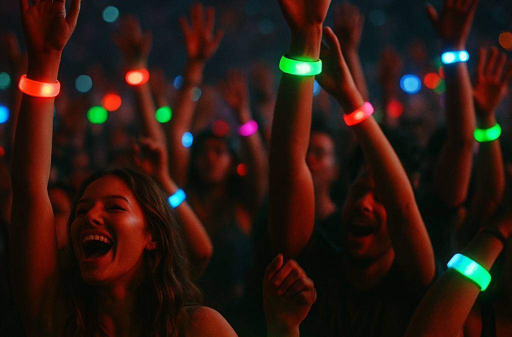 Inklusive Interaktionen mit LED-Lichtarmbändern für Events